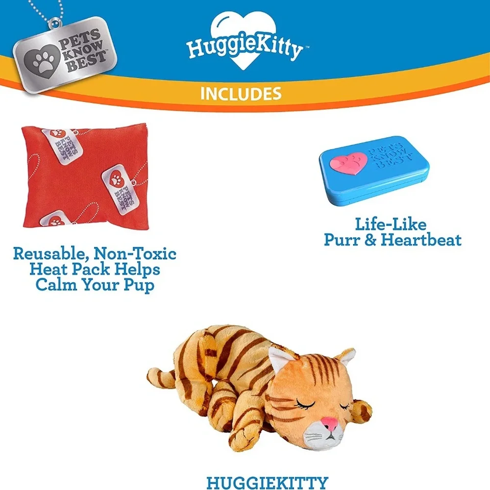 NWT Huggie Kitty to relax and comfort your pet Soothing cat purr & heartbeat